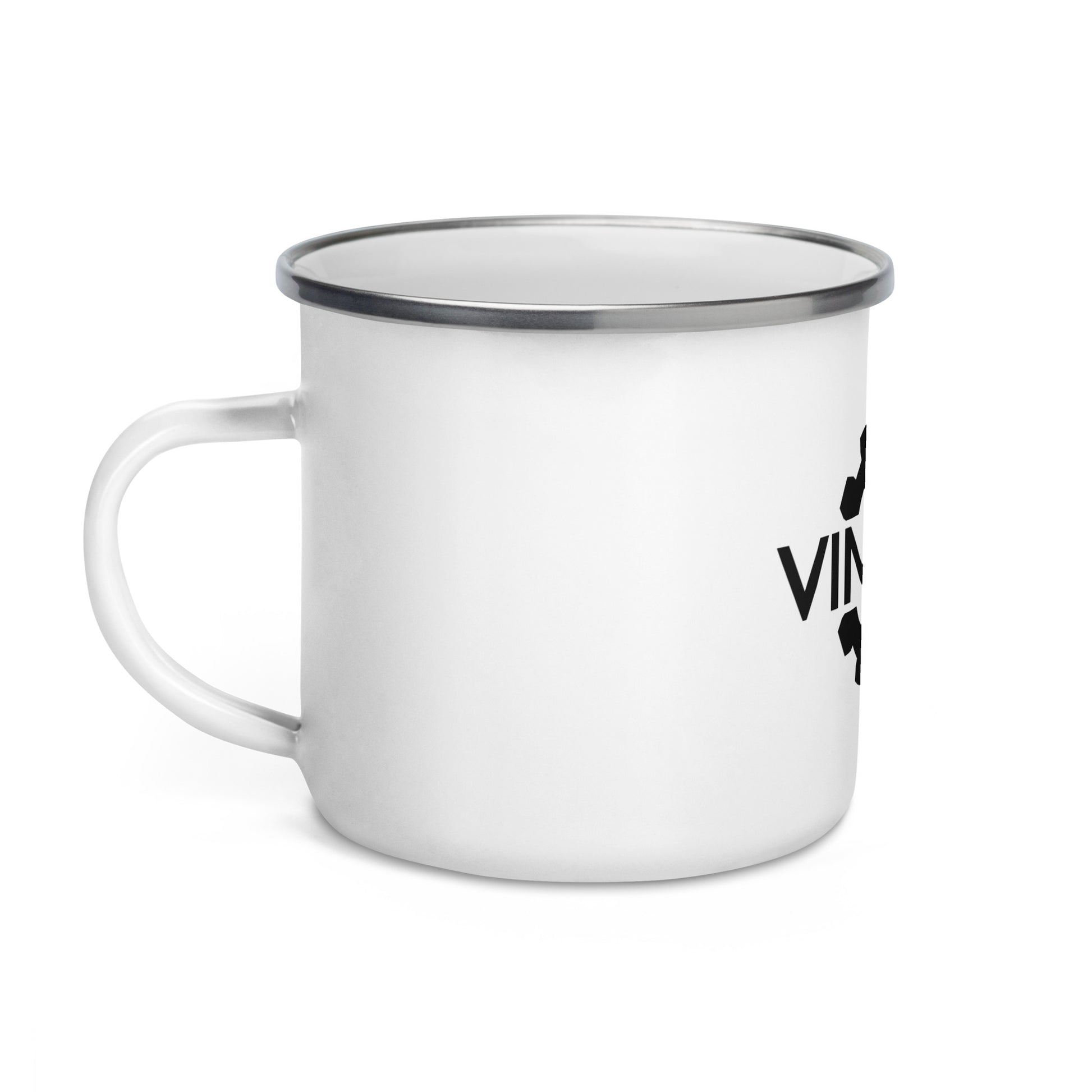 Vintage Rebel enamel mug white