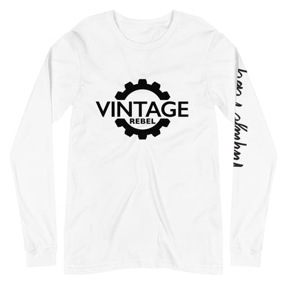 Vintage Rebel long sleeve tee white