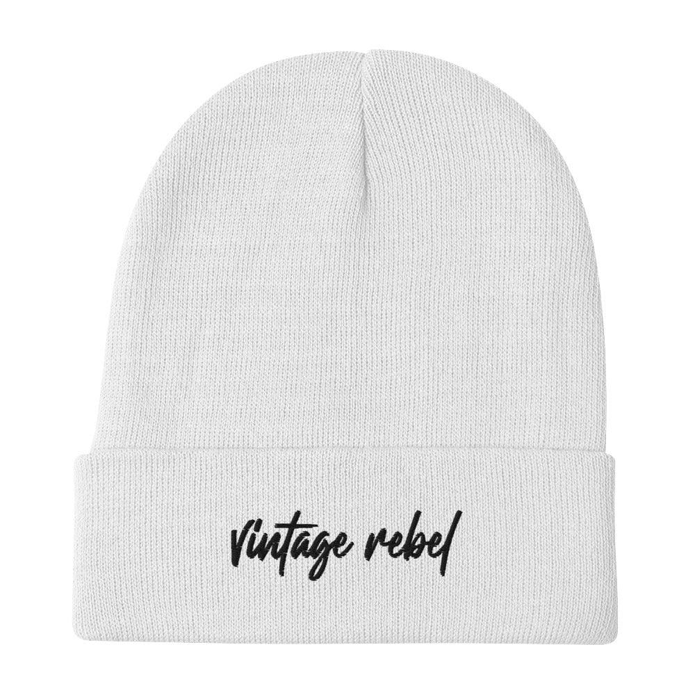 Vintage Rebel beanie white