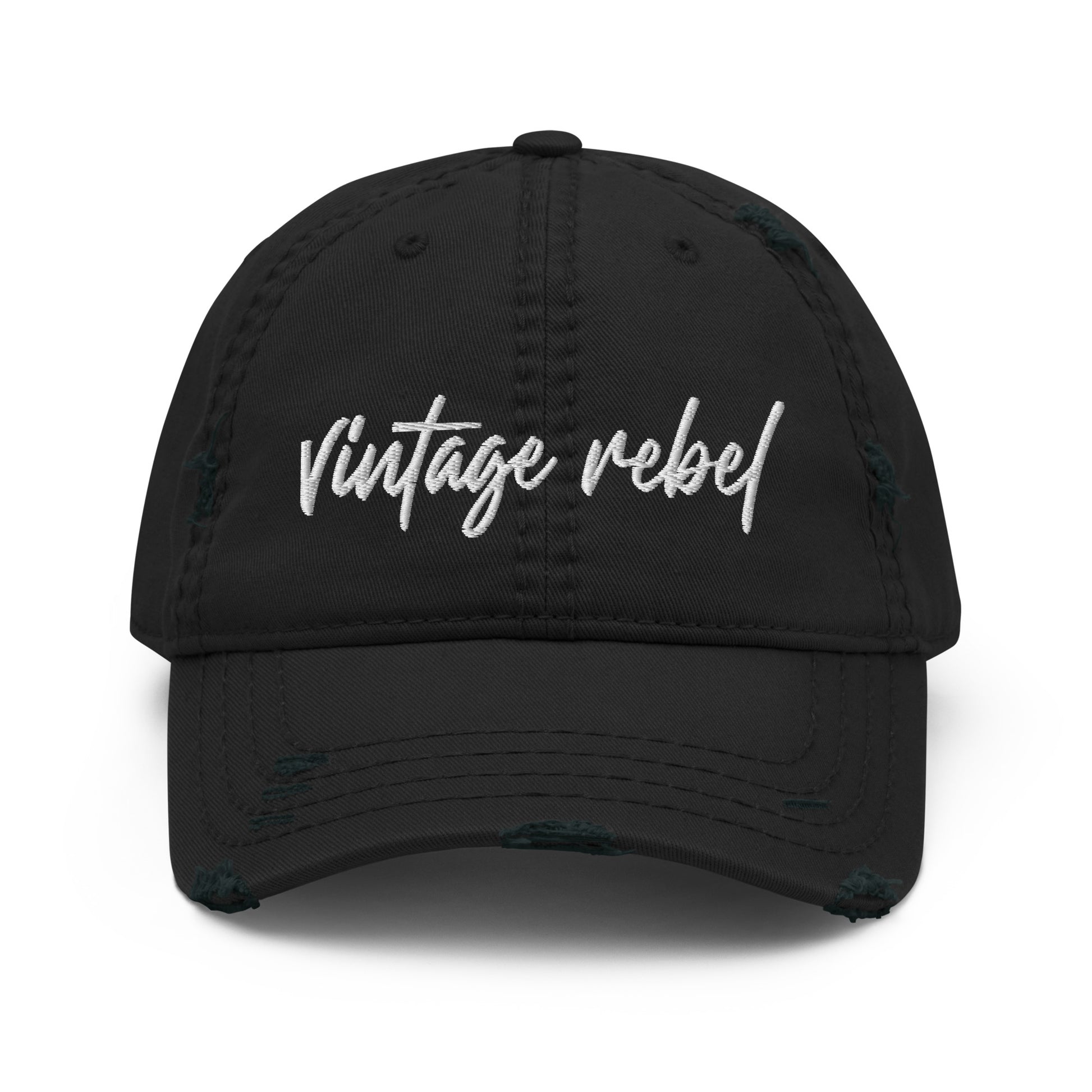 Vintage Rebel distressed hat black