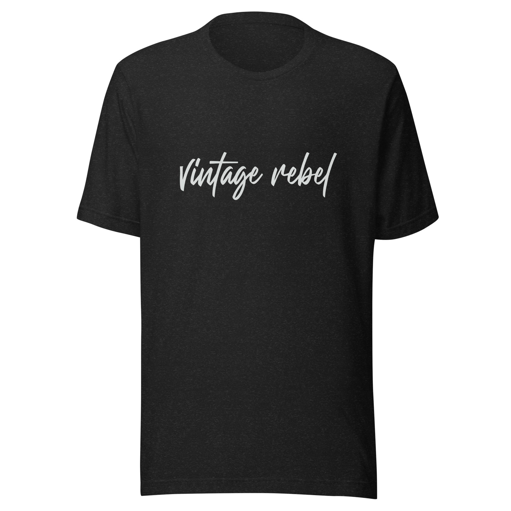 Vintage Rebel script t shirt black