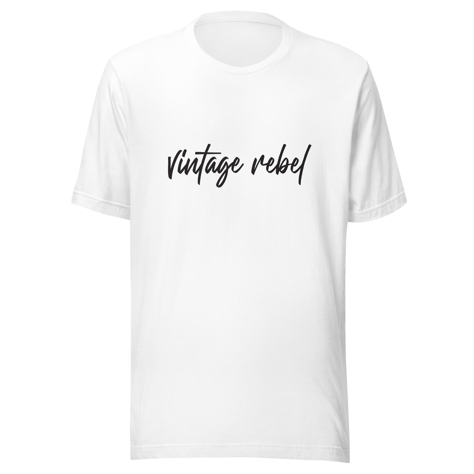 Vintage Rebel script t shirt white