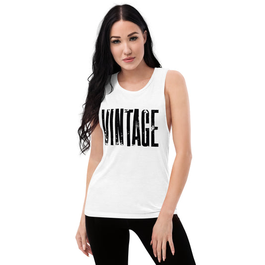 vintage rebel womens muscle tank white